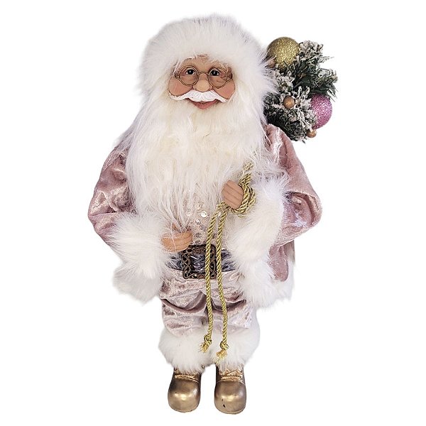 Papai Noel Decorativo Rosa - 45cm - 1 unidade - Cromus - Rizzo