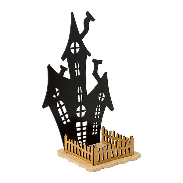 Caixote em MDF - Casa Mal Assombrada - 30x9x14cm - 1 unidade - Rizzo