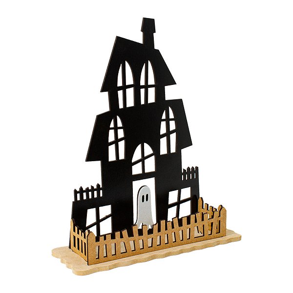 Caixote em MDF - Casa Mal Assombrada - 30x24x9cm - 1 unidade - Rizzo