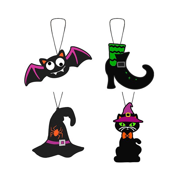 Kit 4 Pendentes Decorativos - Halloween  - 1 unidade - Rizzo