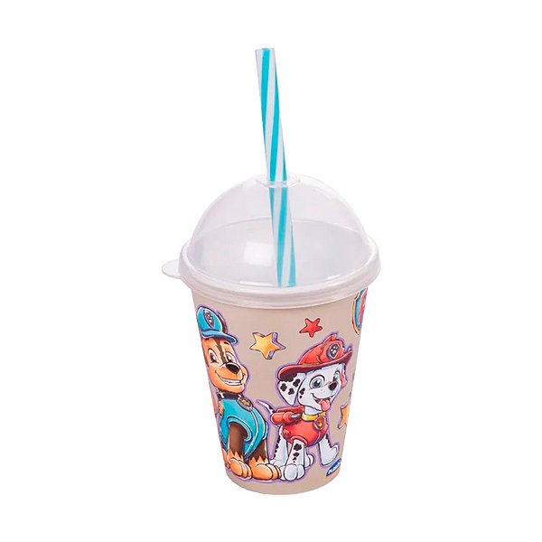 Copo Shake Patrulha Canina - Bege - 280ml - 1 unidade - Plasútil - Rizzo