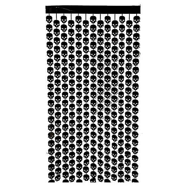 Cortina Decorativa Metalizada Caveira 1x2m - 1 unidade - Rizzo