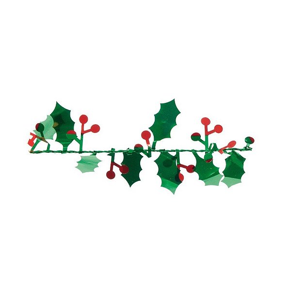 Fio Metalizado de Natal - Fantasia Azevinho Verde - 2,70m - 1 unidade - Cromus - Rizzo