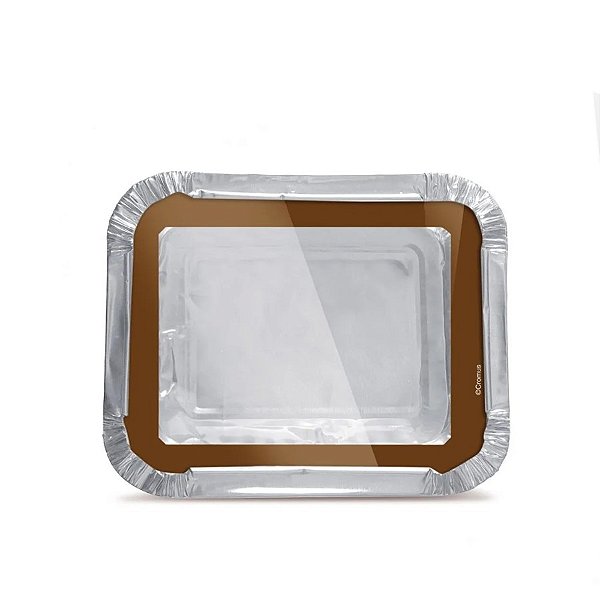Marmitinha M - Tampa de Acetato com Detalhe Marrom - 8,5x6,5x2,5cm - 12 unidades - Cromus - Rizzo