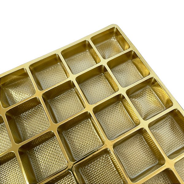 Placa Berço Premium para Doces - Ouro - 96 Cavidades de 3,5x3,5cm  - 5 unidades - Crystal - Rizzo