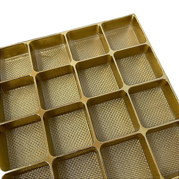 Placa Berço Premium para Doces - Ouro - 60 Cavidades de 4,5x4,5cm  - 5 unidades - Crystal - Rizzo