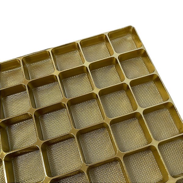Placa Berço Premium para Doces - Ouro - 54 Cavidades de 5x5cm  - 5 unidades - Crystal - Rizzo