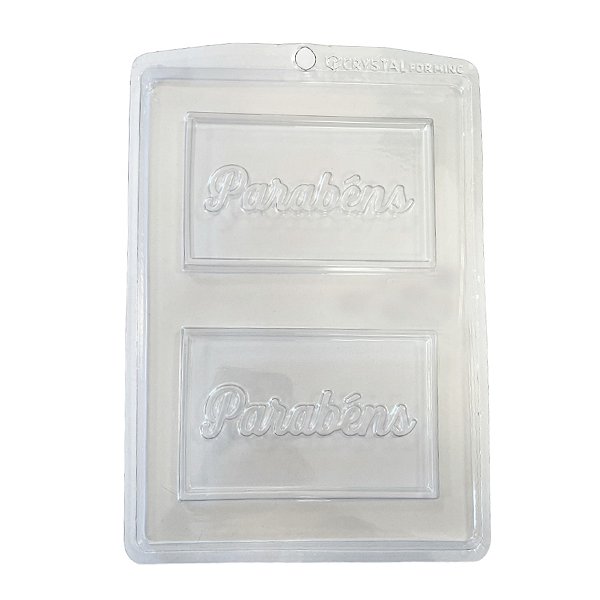 Forma de Acetato Parabéns - Ref.224 - 1 unidade - Crystal - Rizzo
