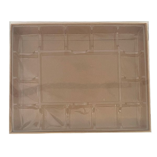 Caixa Placa e 14 Bombons - Kraft - 5 unidades - Crystal - Rizzo