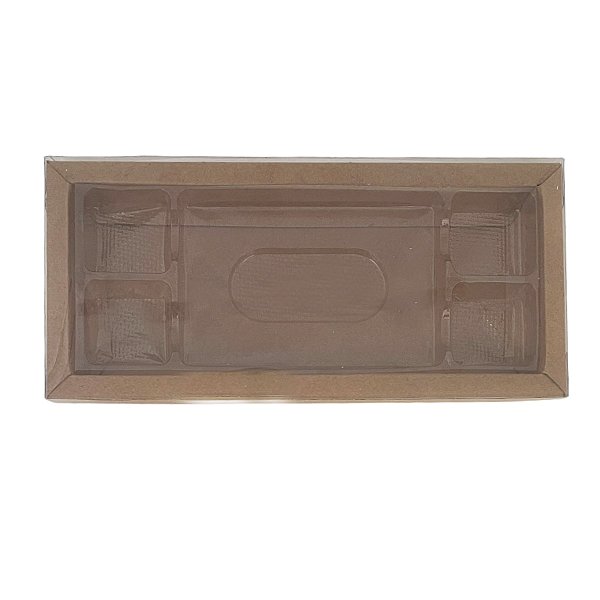 Caixa Placa e 4 Bombons - Kraft - 5 unidades - Crystal - Rizzo