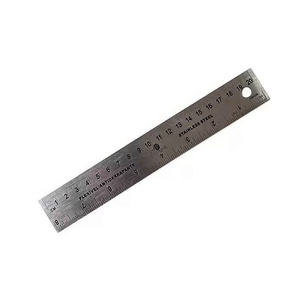 Régua de Metal Antiderrapante - 20cm - 1 unidade - Art Montagem - Rizzo