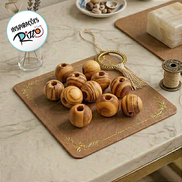 Bola de Madeira 12mm - Mesclado - 12 unidades - Art Montagem - Rizzo