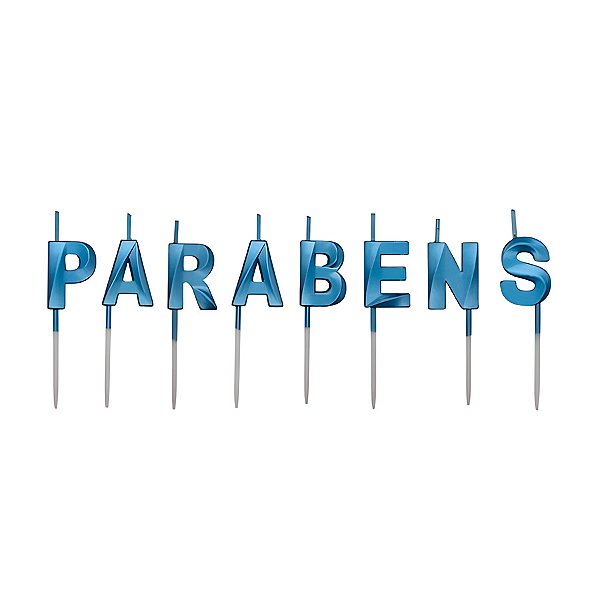 Vela "Parabéns" Azul - 1 unidade - Rizzo