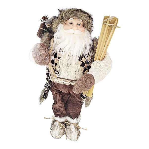 Enfeite de Natal - Papai Noel Esquiador em Pé - 44x22x22cm - 1 unidade - Rizzo