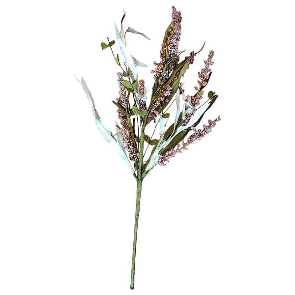 Galho Decorativo - Folhas e Sementes - 50cm - 1 unidade - Rizzo