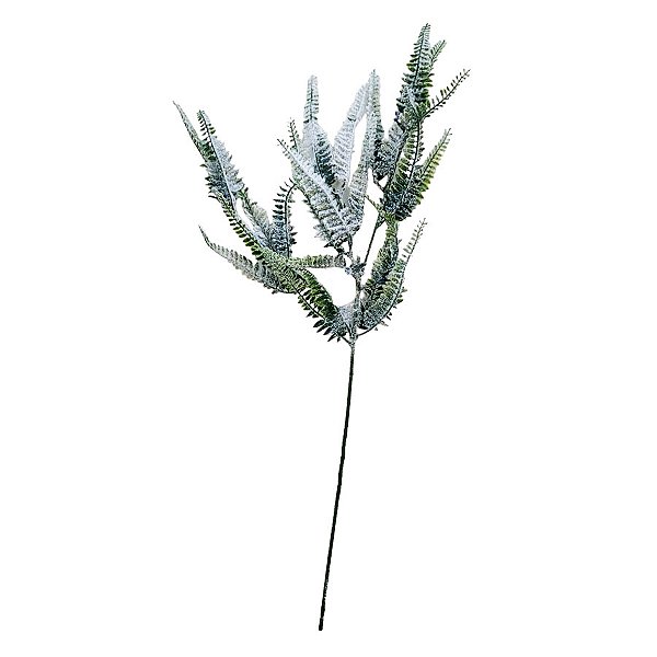 Galho Decorativo - Folhas Nevadas - 34cm - 1 unidade - Rizzo