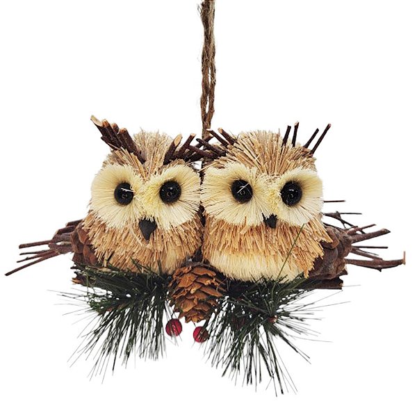 Enfeite de Natal - Duas Corujas - 13x20x9cm - 1 unidade - Rizzo