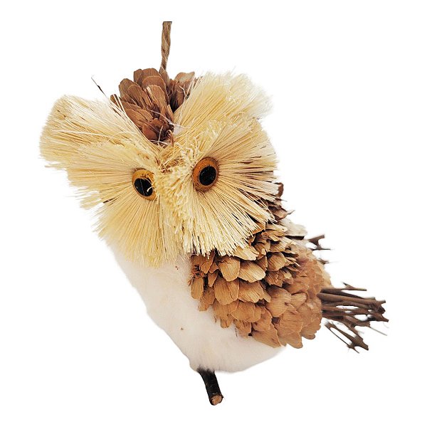 Enfeite de Natal - Coruja no Poleiro - 13,5x10x8,5cm - 1 unidade - Rizzo