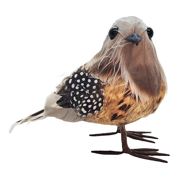 Enfeite Decorativo - Passaro com Plumas - 10,5x12,5x6cm - 1 unidade - Rizzo
