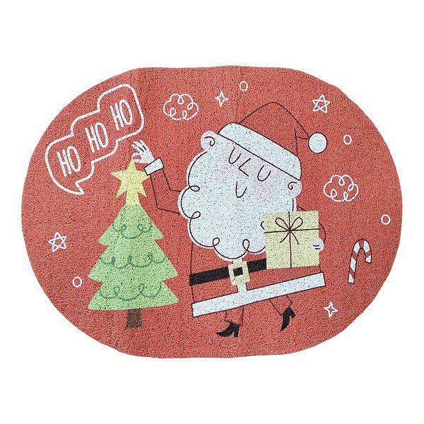Tapete Decorativo de Natal - Papai Noel Vermelho - 78x68cm - 1 unidade - Rizzo