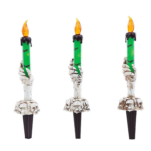 Enfeite Decorativo Halloween - Vela Castiçal de Jardim com Luz - 1 unidade - Cromus - Rizzo