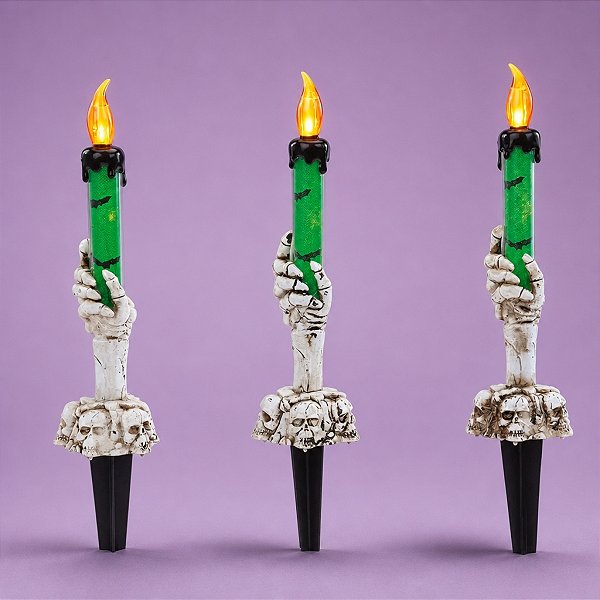 Enfeite Decorativo Halloween - Vela Castiçal de Jardim com Luz - 1 unidade - Cromus - Rizzo