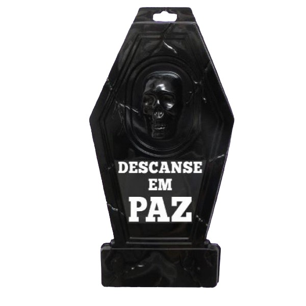 Painel Decorativo de Halloween - Lápide Preta - 49x27cm - 1 unidade - Rizzo