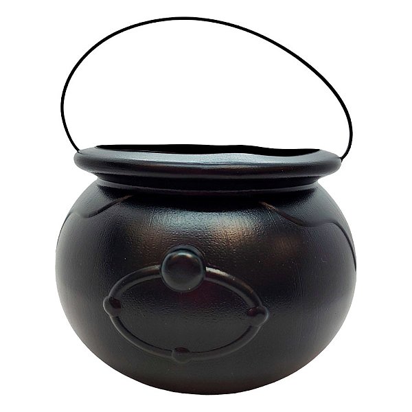 Baldinho de Halloween com Alça - Caldeirão Preto - 13x17cm - 1 unidade - Rizzo