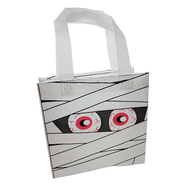 Sacola de Plástico de Halloween - Múmia- 19x20x9cm - 1 unidade - Rizzo