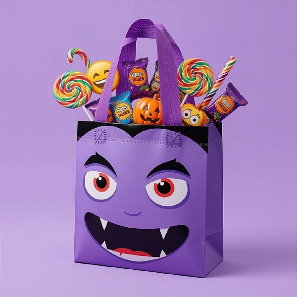 Sacola de Plástico de Halloween - Vampiro - 19x20x9cm - 1 unidade - Rizzo
