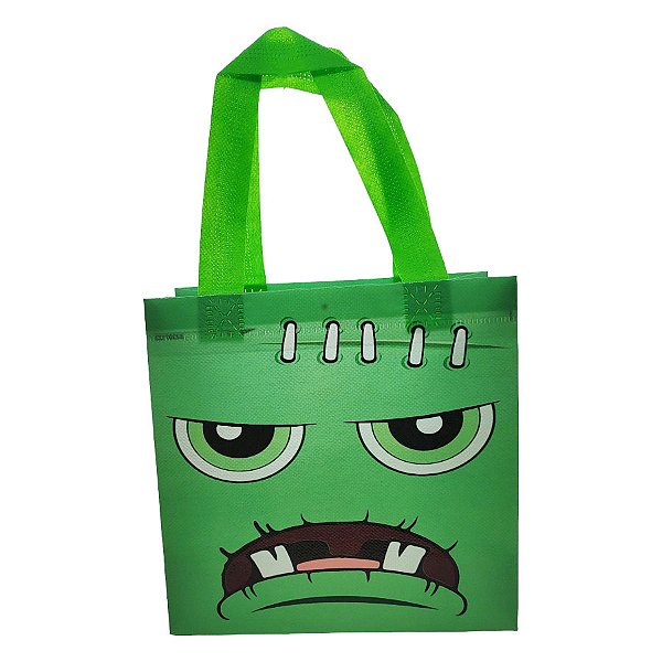 Sacola de Plástico de Halloween - Frankenstein - 19x20x9cm - 1 unidade - Rizzo