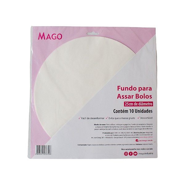 Fundo para Assar Bolos - 25cm - 10 unidades - Mago - Rizzo