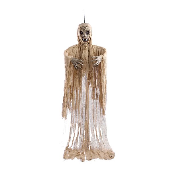 Enfeite Decorativo Halloween - Caveira Domenico - 183cm - Som, Luz e Movimento - 1 unidade - Cromus - Rizzo