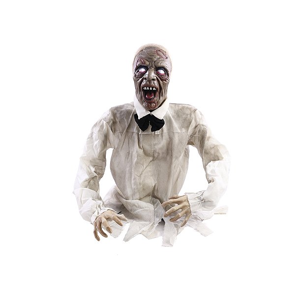 Enfeite Decorativo Halloween - Zumbi Jon - 68cm - Som, Luz e Movimento - 1 unidade - Cromus - Rizzo