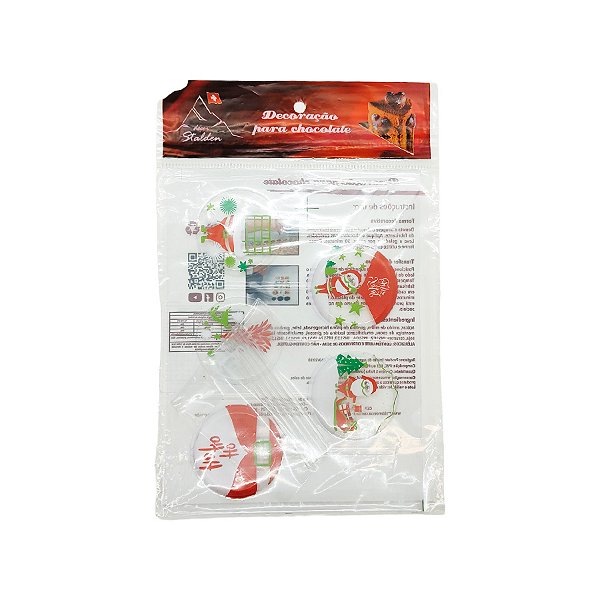 Blister Decorado com Transfer para Chocolate - Pirulito - Natal - BLN 0193 01 - 1 unidade - Stalden - Rizzo