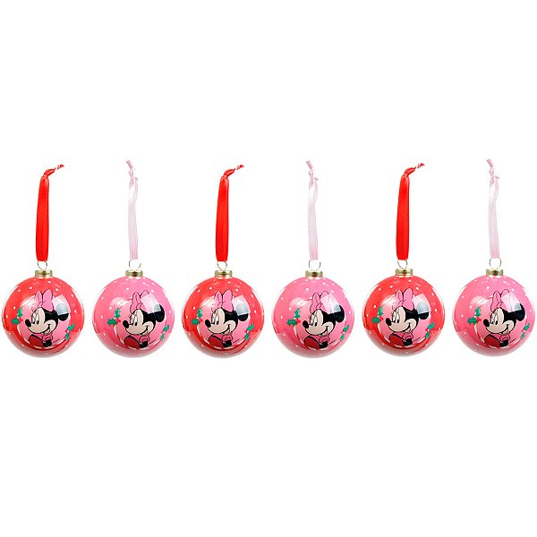 Bola de Natal Disney Original - Minnie - 6cm - 6 unidades - Cromus - Rizzo