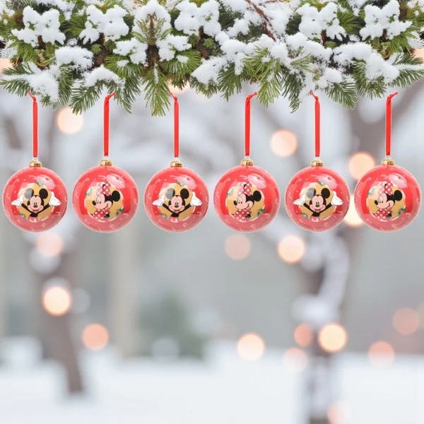 Bola de Natal - Mickey e Minnie - 6cm - 6 unidades - Disney Original - Rizzo