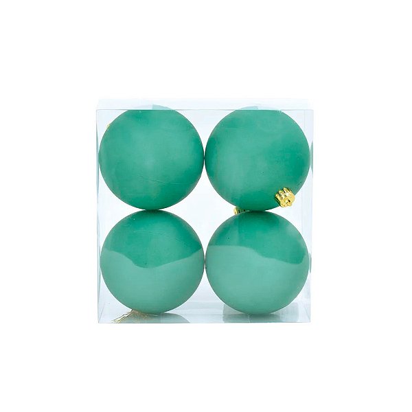 Bola de Natal Lisa - Verde Matte - 10cm - 4 unidades - Cromus - Rizzo