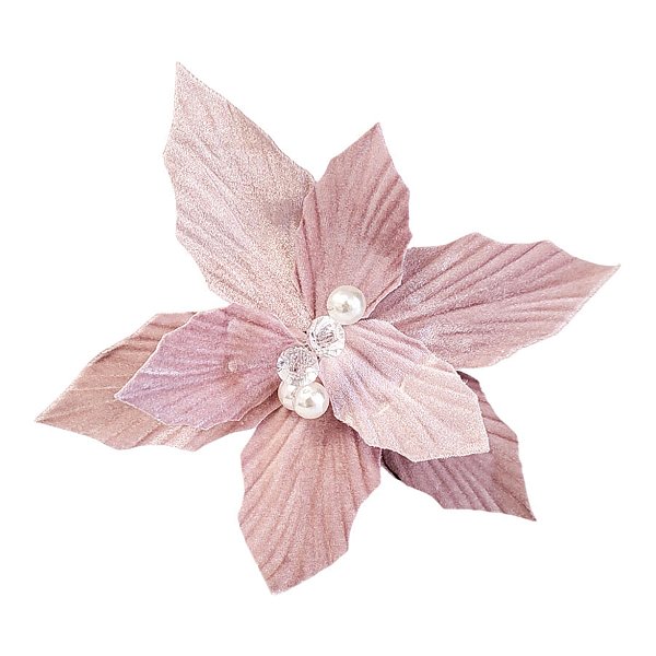 Poinsétia Decorativa - Rosa Claro - 31cm - 1 unidade - Rizzo
