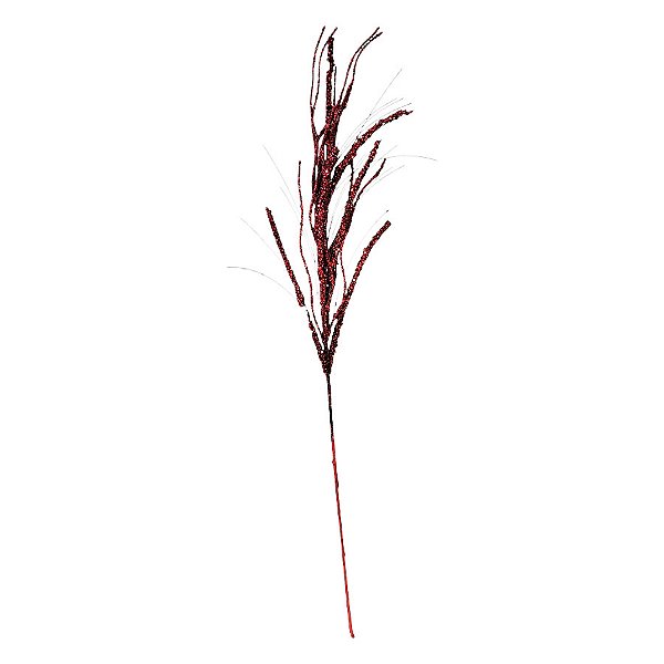Galho Decorativo - Milleto Vermelho Glitter - 82cm - 1 unidade - Rizzo