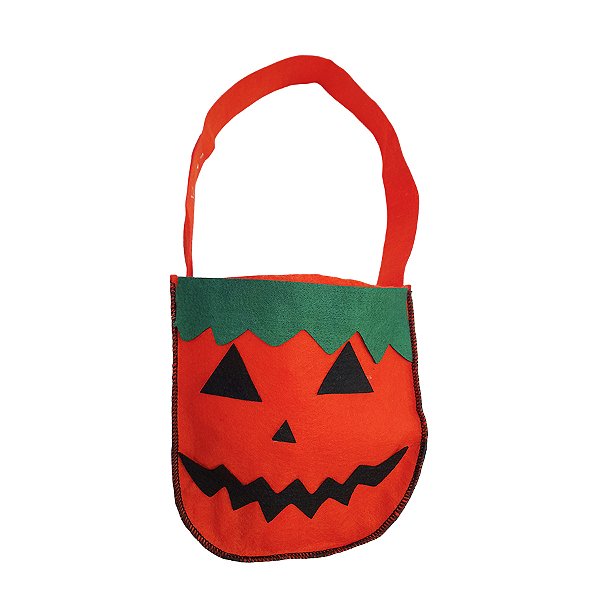 Sacola de Feltro de Halloween - Abóbora - 16x14,5cm - 1 unidade - Rizzo