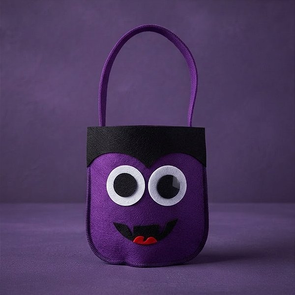 Sacola de Feltro de Halloween - Vampiro - 16x14,5cm - 1 unidade - Rizzo