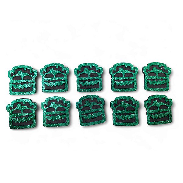 Aplique Decorativo Halloween - Frankenstein - 5cm - 10 unidades - Rizzo