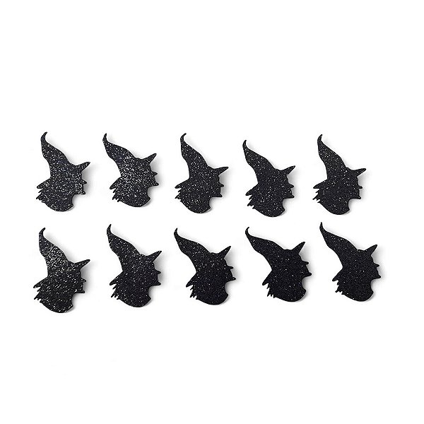 Aplique Decorativo Halloween - Bruxa - 5cm - 10 unidades - Rizzo