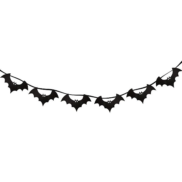 Bandeirola Halloween Morcego - Preto - 1 unidade - Rizzo