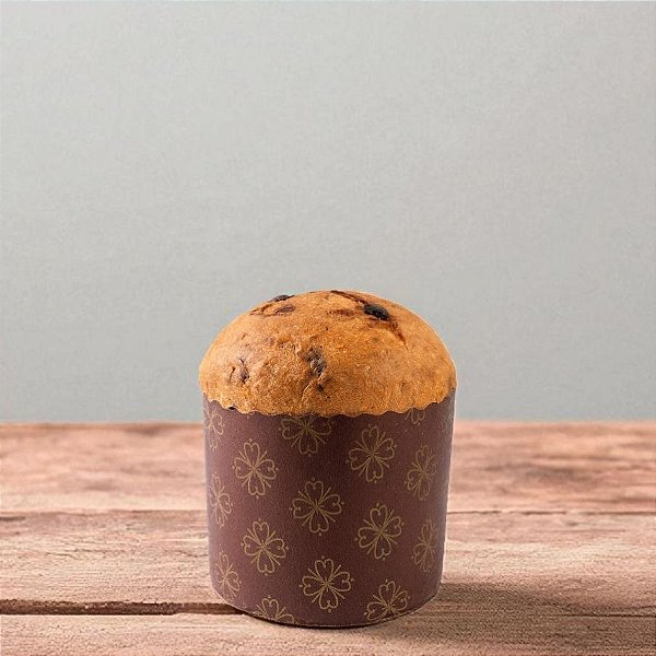Forma Panetone 100g - Marrom Decorada com Trevos - 10 unidades  - Ecopack -Rizzo