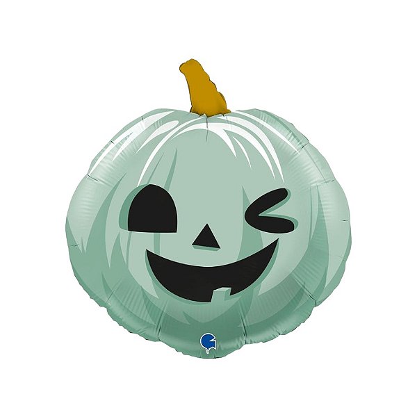 Balão de Festa Metalizado 22" 56cm - Abóbora Verde Divertida - 1 unidade - Rizzo