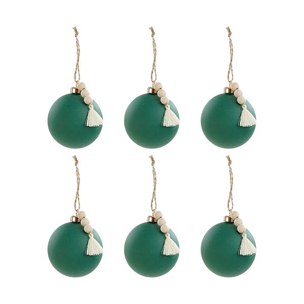 Bola de Natal Lisa - Verde Pistache - 8cm  - 6 unidades - Cromus - Rizzo