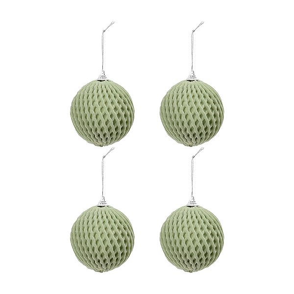 Bolas de Natal Paete - Verde Claro - 10cm - 4 unidades - Cromus - Rizzo