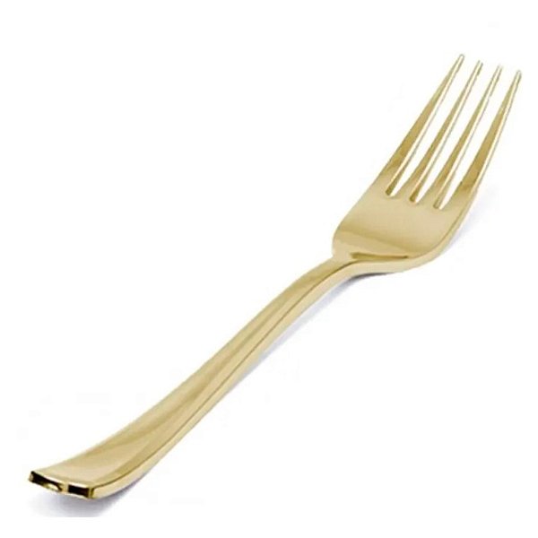 Garfo Descartável Premium Ouro - 18,5cm - 6 unidades - Rizzo